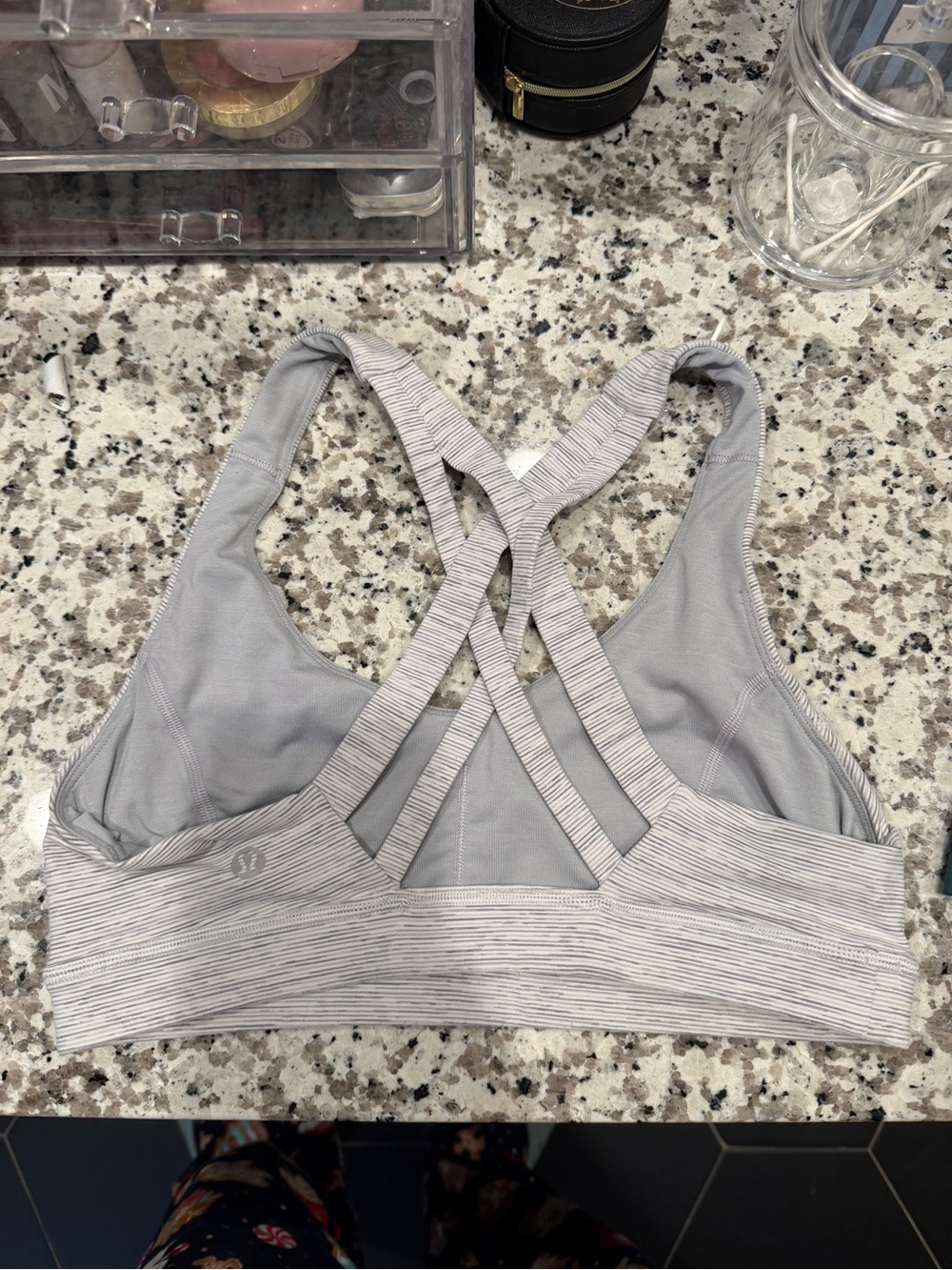 lululemon athletica Light Gray Strappy Crossback Sports Bra